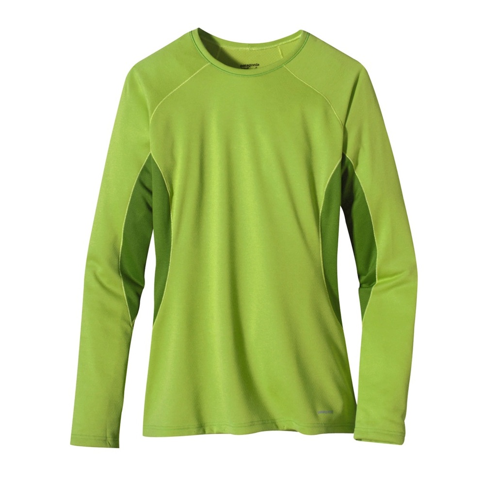 Patagonia Capaline Lime Green Crew Neck Shirt EUC
